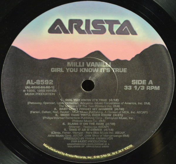 Milli Vanilli : Girl You Know It's True (LP, Album, Spe)