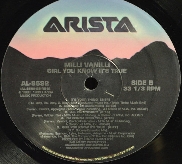Milli Vanilli : Girl You Know It's True (LP, Album, Spe)