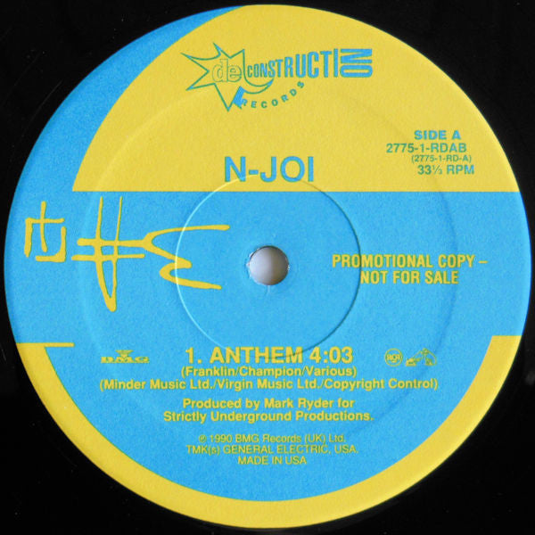 N-Joi : Music From A State Of Mind (12", Single, Promo)