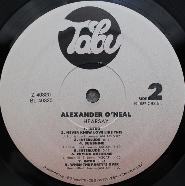 Alexander O'Neal : Hearsay (LP, Album, Hub)