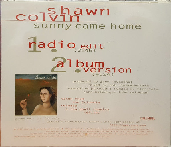 Shawn Colvin : Sunny Came Home (CD, Single, Promo)