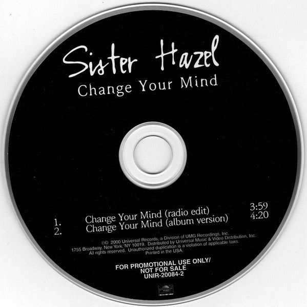 Sister Hazel : Change Your Mind (CD, Single, Promo)