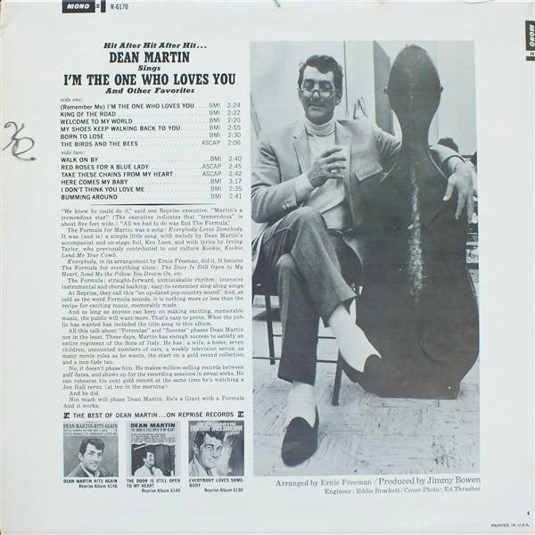 Dean Martin : I'm The One Who Loves You (LP, Album, Mono)
