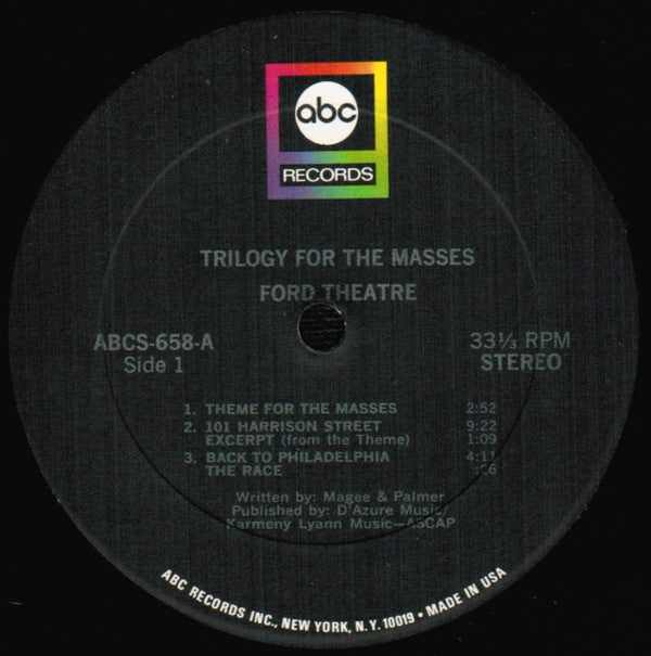 Ford Theatre : Trilogy For The Masses (LP, Album, Gat)
