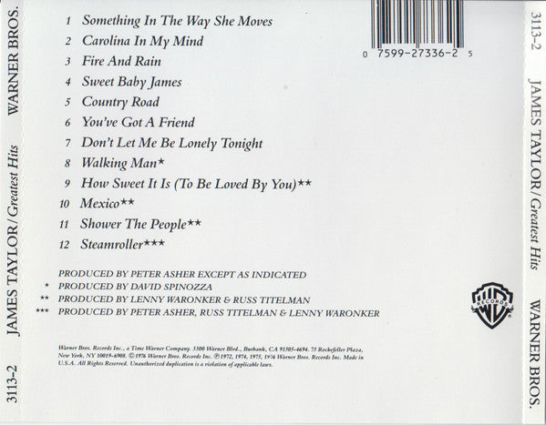 James Taylor (2) : Greatest Hits (CD, Comp, RE)