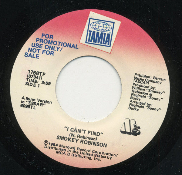 Smokey Robinson : I Can't Find (7", Single, Promo)