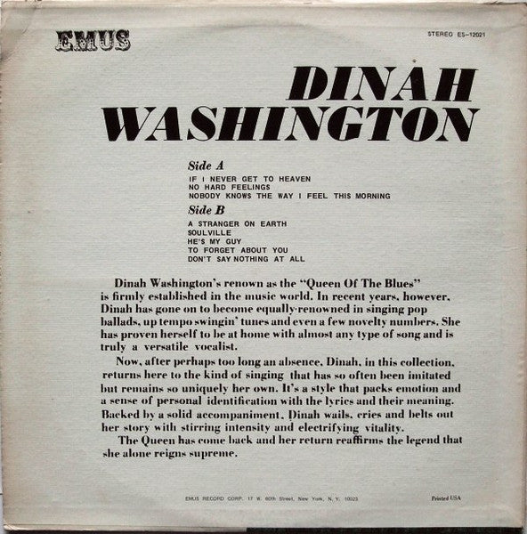 Dinah Washington : Dinah Washington (LP)