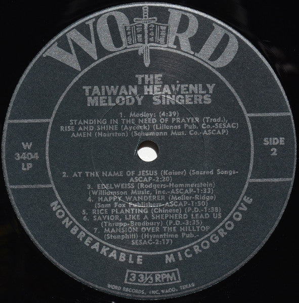 The Taiwan Heavenly Melody Singers : From Free China (LP, Mono)