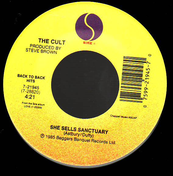 The Cult : She Sells Sanctuary / Love Removal Machine (7", Single)