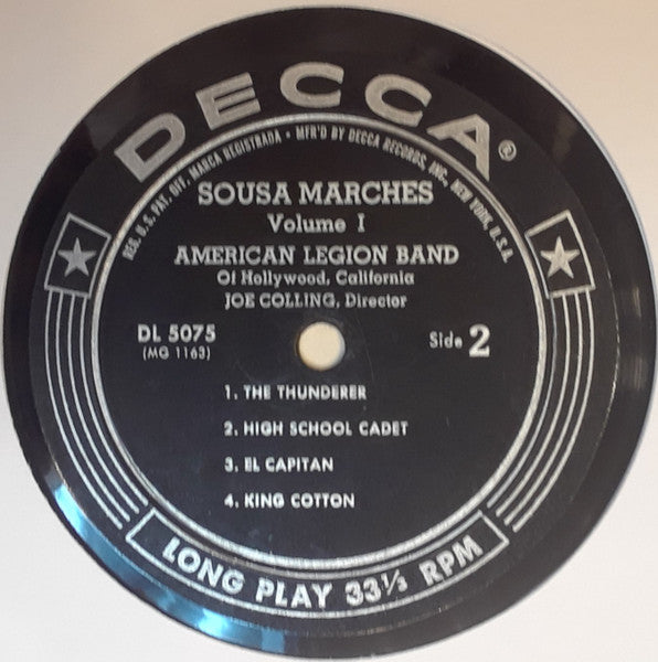 American Legion Band, Joe Colling : Sousa Marches Volume One (10", Album, RE)