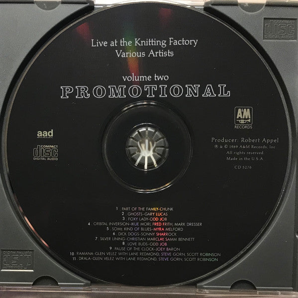 Various : Live At The Knitting Factory · Volume Two (CD, Comp, Promo)