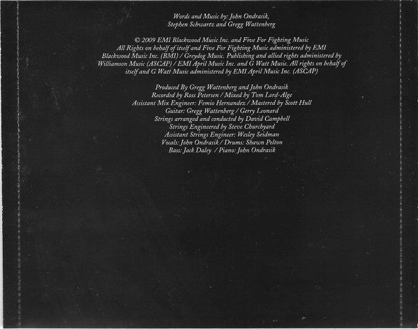 Five For Fighting : Slice (CD, Single, Promo)