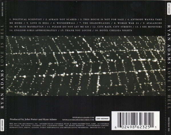 Ryan Adams : Love Is Hell (CD, Album, UML)