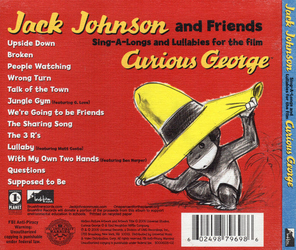 Jack Johnson And Friends* : Sing-A-Longs And Lullabies For The Film Curious George (CD, Album, Dig)