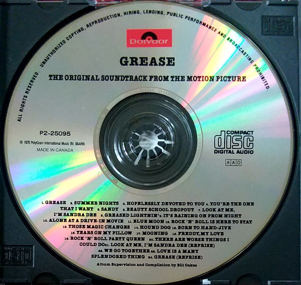 Various : Grease (The Original Soundtrack From The Motion Picture) (CD, Album, Club, RE, CRC)