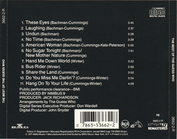 The Guess Who : The Best Of The Guess Who (CD, Comp, RE, RM)