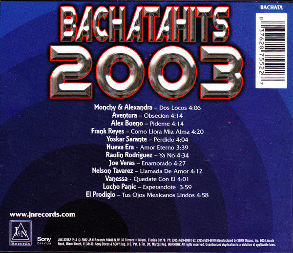 Various : Bachatahits 2003 (CD, Comp)