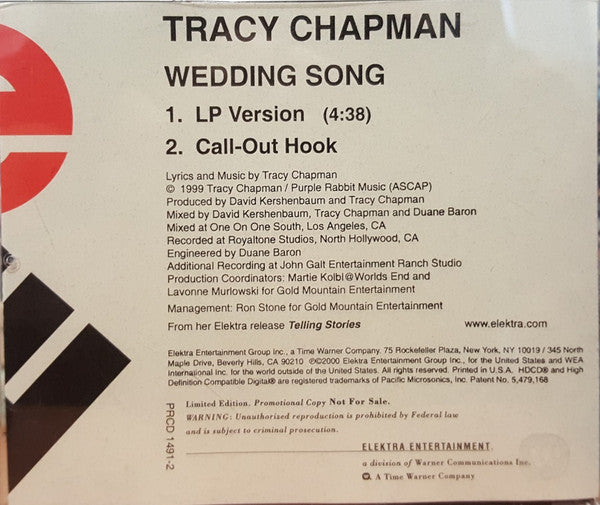 Tracy Chapman : Wedding Song (HDCD, Single, Ltd, Promo)