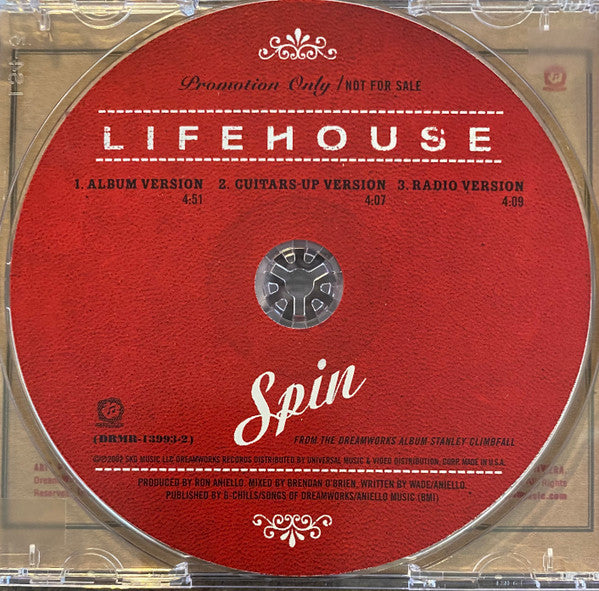 Lifehouse : Spin (CD, Single, Promo)