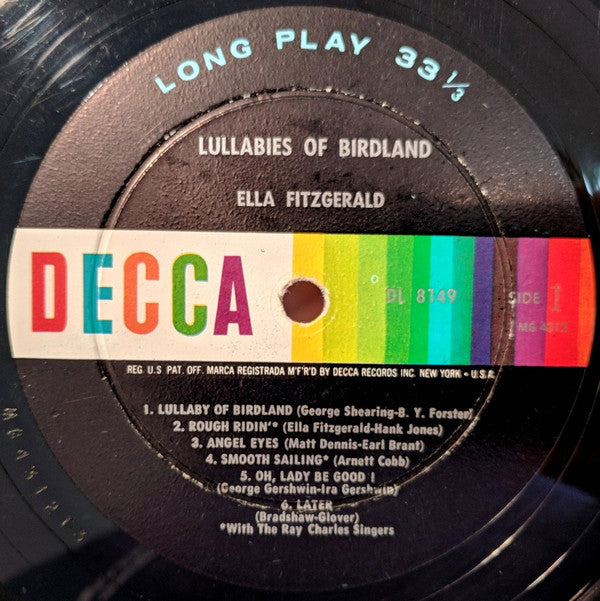 Ella Fitzgerald : Lullabies Of Birdland (LP, Album, Comp, Mono, RP)