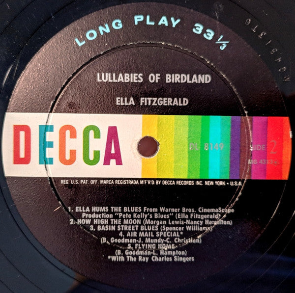 Ella Fitzgerald : Lullabies Of Birdland (LP, Album, Comp, Mono, RP)