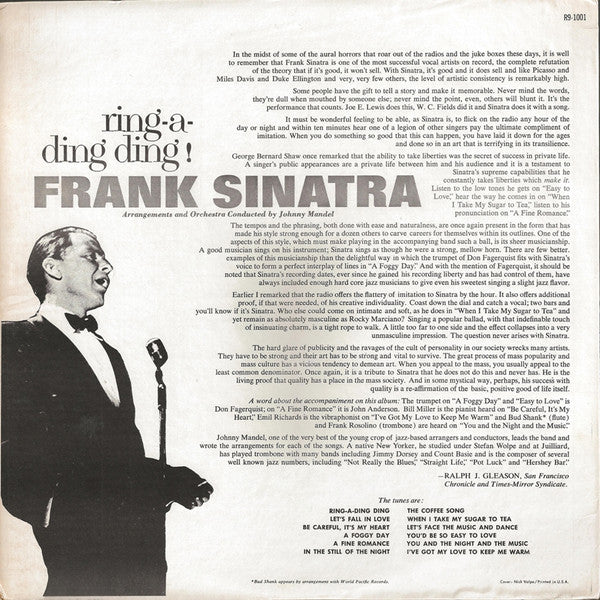 Frank Sinatra : Ring-A-Ding Ding! (LP, Album, RE)