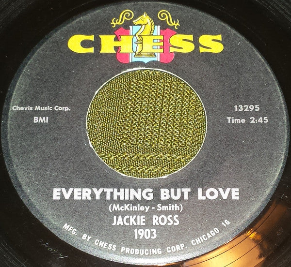 Jackie Ross : Selfish One / Everything But Love (7", Single)