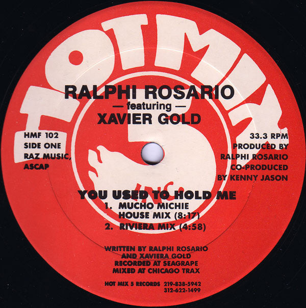 Ralphi Rosario Featuring Xavier Gold* : You Used To Hold Me (12")