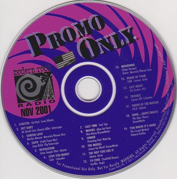 Various : Promo Only Modern Rock Radio: November 2001 (CD, Comp, Promo)