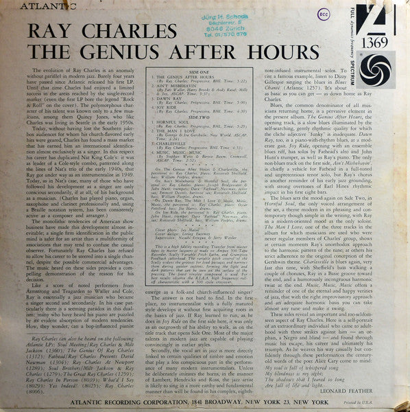 Ray Charles : The Genius After Hours (LP, Album)