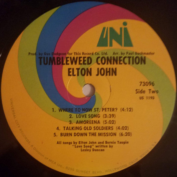 Elton John : Tumbleweed Connection (LP, Album, Tex)