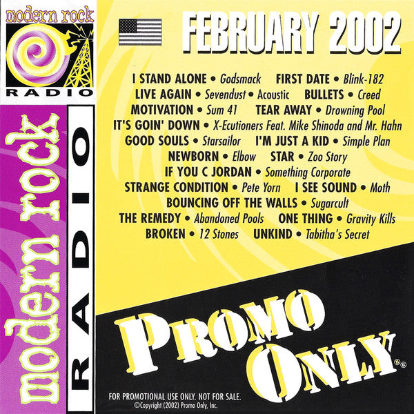 Various : Promo Only Modern Rock Radio: February 2002 (CD, Comp, Promo)