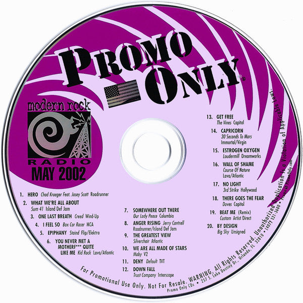 Various : Promo Only Modern Rock Radio: May 2002 (CD, Comp, Promo)