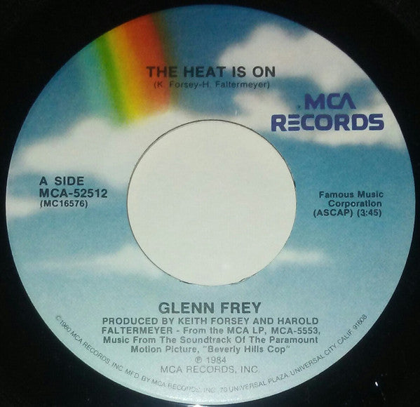 Glenn Frey : The Heat Is On (7", Single, Pin)