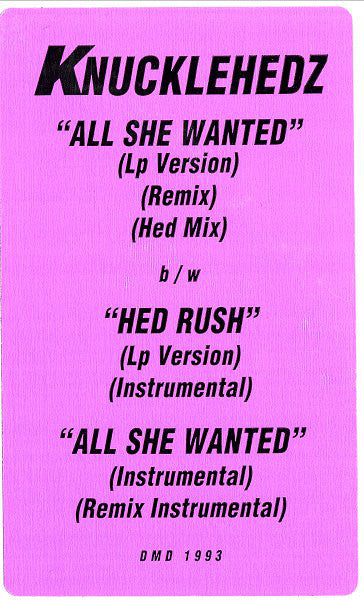 Knucklehedz : All She Wanted / Hed Rush (12", Promo)