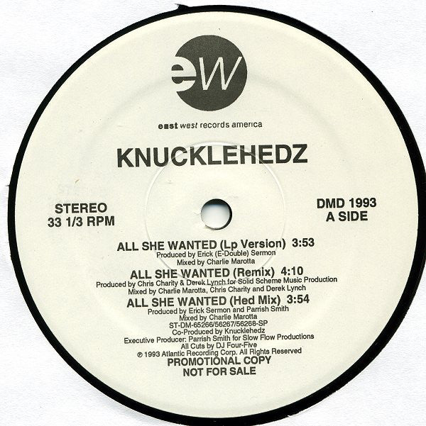 Knucklehedz : All She Wanted / Hed Rush (12", Promo)