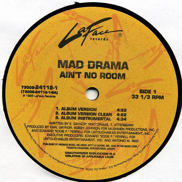 Mad Drama : Ain't No Room / Nod Ya Head (12")