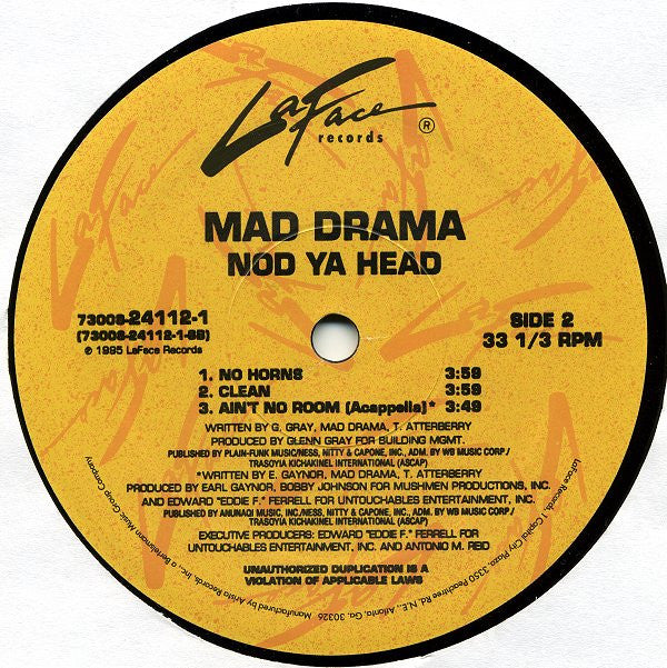 Mad Drama : Ain't No Room / Nod Ya Head (12")