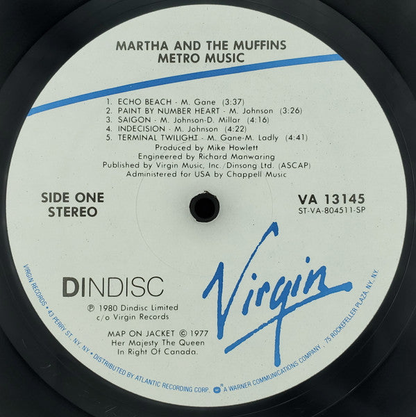 Martha And The Muffins : Metro Music (LP, Album, SP )