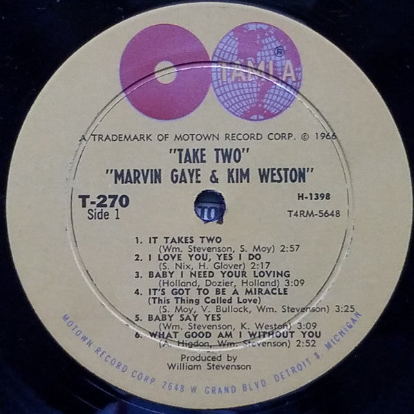 Marvin Gaye & Kim Weston : Take Two (LP, Album, Mono, Hol)