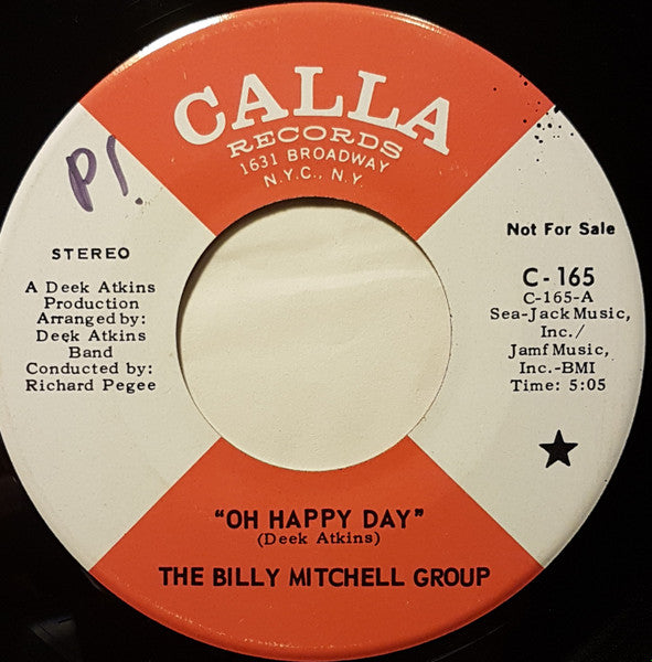 The Billy Mitchell Group : Oh Happy Day / The Chokin' Kind (7", Single, Promo)