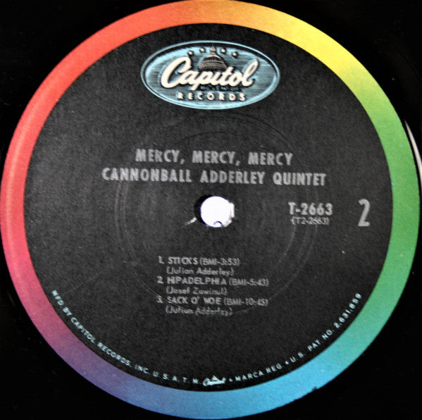 The Cannonball Adderley Quintet : Mercy, Mercy, Mercy! - Live At "The Club" (LP, Album, Mono, Jac)