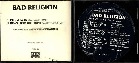 Bad Religion : Incomplete (CD, Promo)