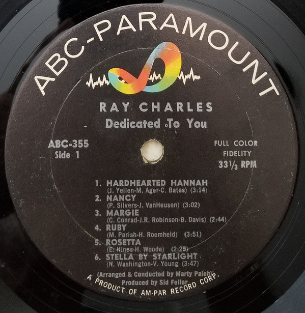 Ray Charles : ...Dedicated To You (LP, Album, Mono)