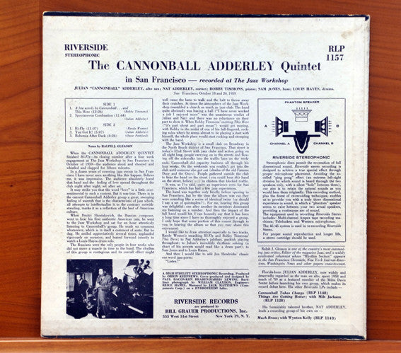 The Cannonball Adderley Quintet Featuring Nat Adderley : The Cannonball Adderley Quintet In San Francisco (LP, Album)