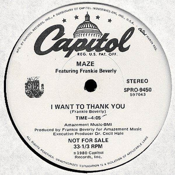 Maze Featuring Frankie Beverly : Southern Girl (12", Promo)