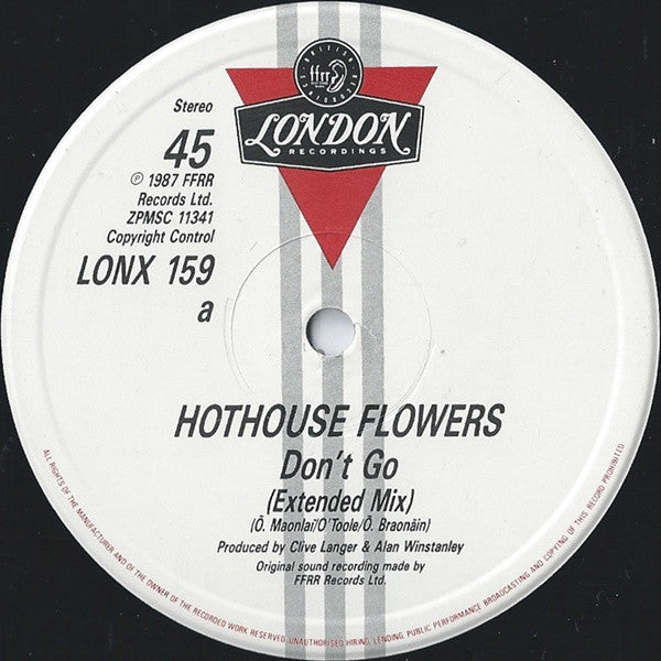 Hothouse Flowers : Don't Go (12")