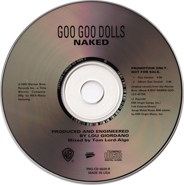 Goo Goo Dolls : Naked (CD, Single, Promo)