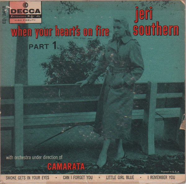 Jeri Southern : When Your Heart's On Fire - Part 1 (7", EP)
