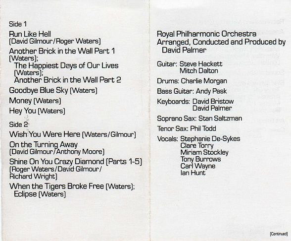 David Palmer (2) & Royal Philharmonic Orchestra : Objects Of Fantasy (The Music Of Pink Floyd) (Cass, Album)